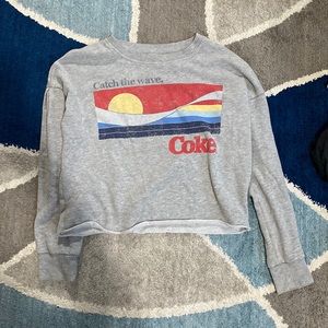 Grey Cropped Coke Long Sleeve